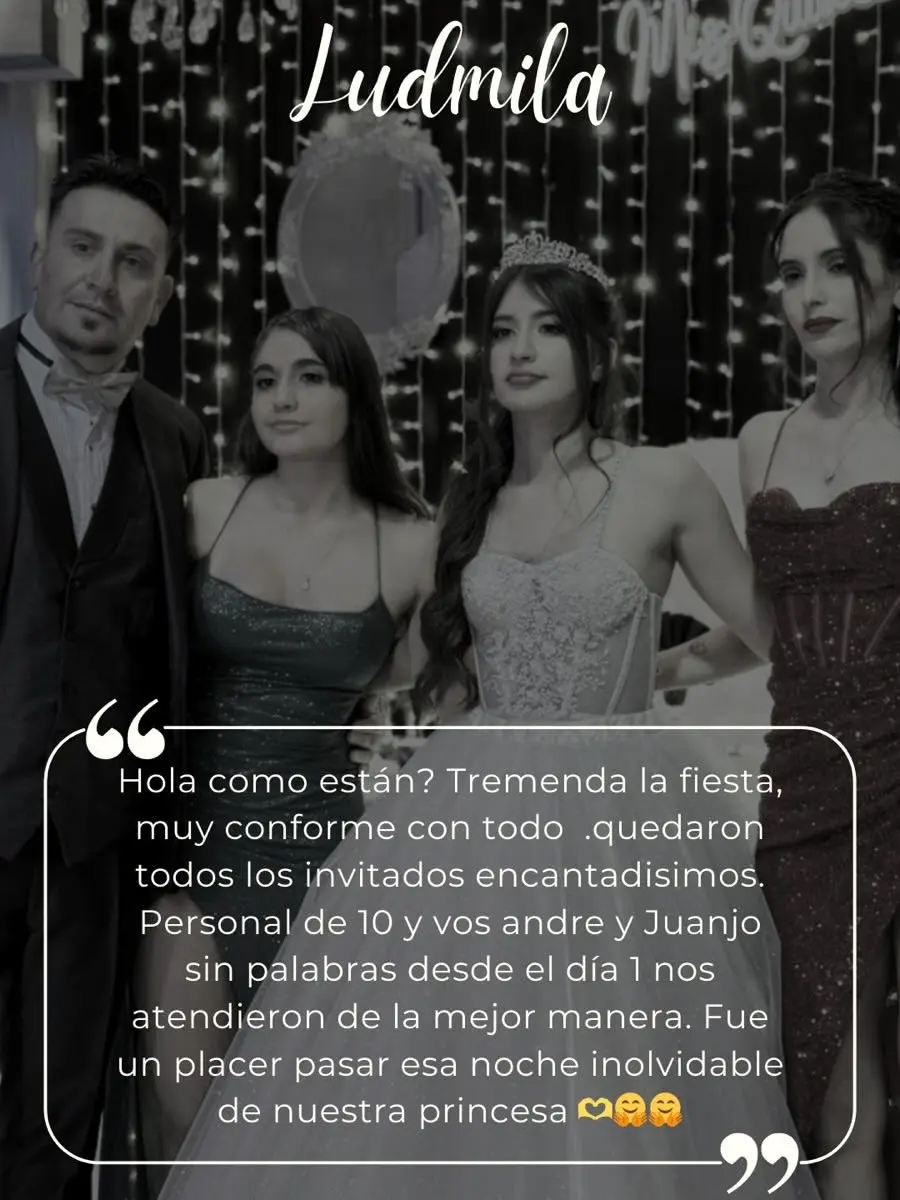 Mensaje de una familia agradecida por la noche de 15